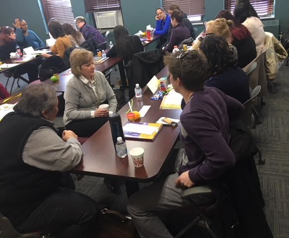 Compeer delivers a Mental Health First Aid session in a classroom on the Baker Victory Services campus in Lackawanna.